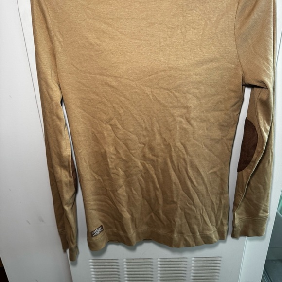 LAUREN RALPH LAUREN Vintage Polo Longsleeve Old Money Suede Elbow Top - Picture 3 of 6